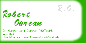 robert oprean business card